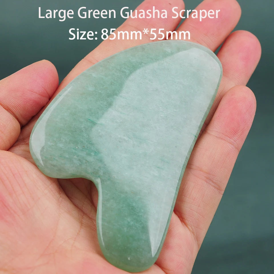 1PCS Large Green Color Natural Stone Gua Sha Facial Massage Board