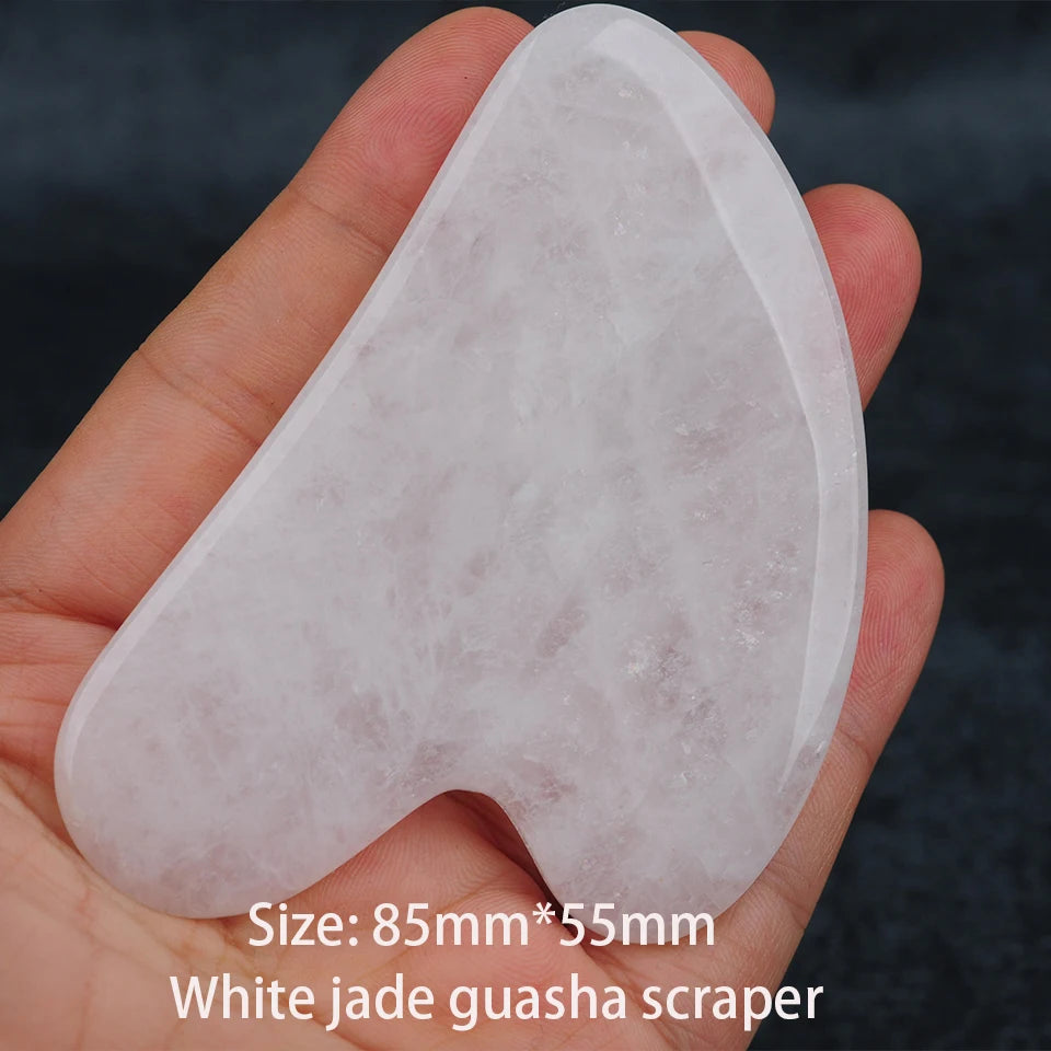1PCS Large White Color Natural Stone Gua Sha Facial Massage Board