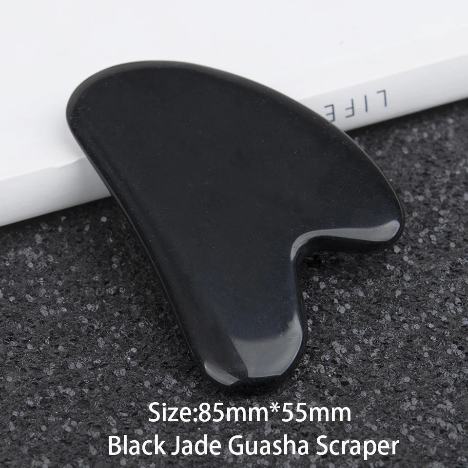 1PCS Large Black Color Natural Stone Gua Sha Facial Massage Board