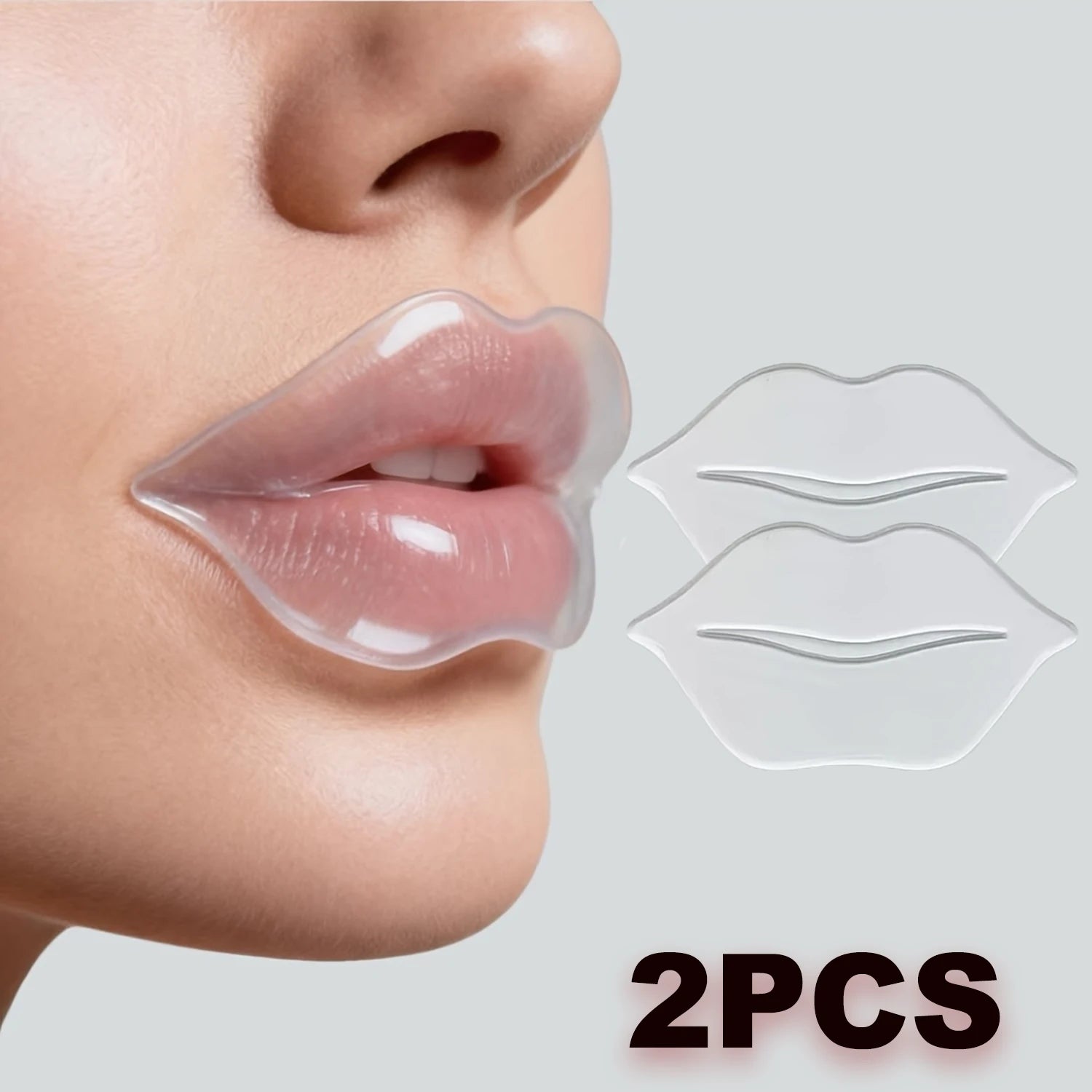 2PCS Color Reusable Silicone Lip Patches For Hydrating Skincare
