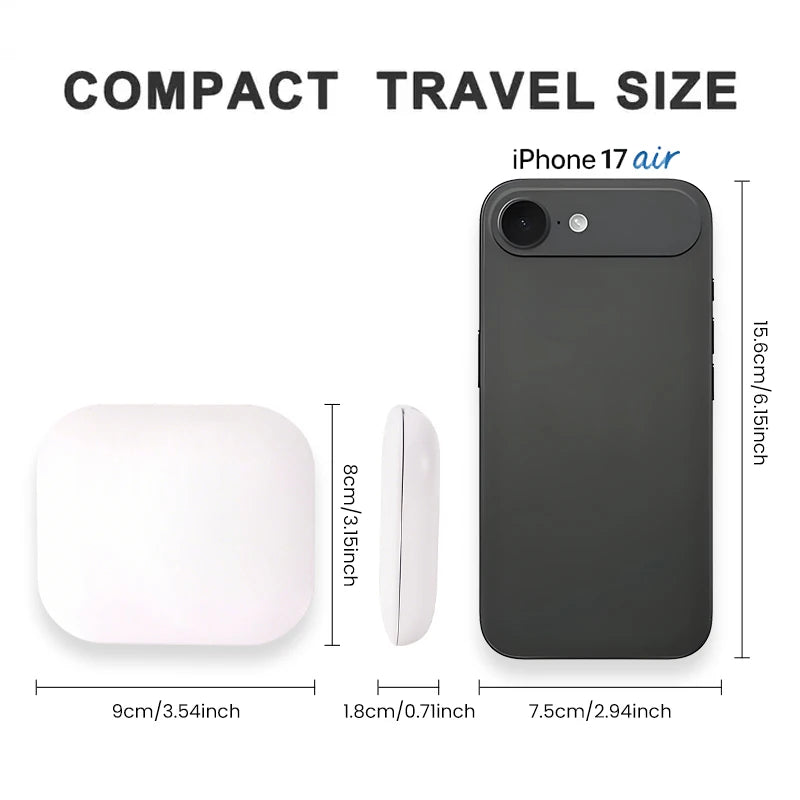 LED Compact Makeup Mirror With 1X/2X Magnification