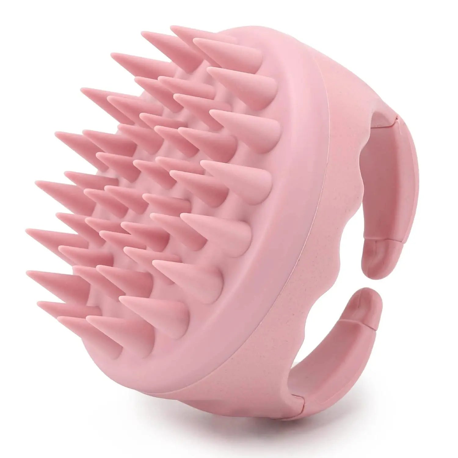 Pink Color Silicone Scalp Massager Shampoo Brush For Dandruff Care