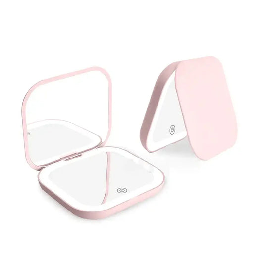 LED Compact Makeup Mirror With 1X/2X Magnification