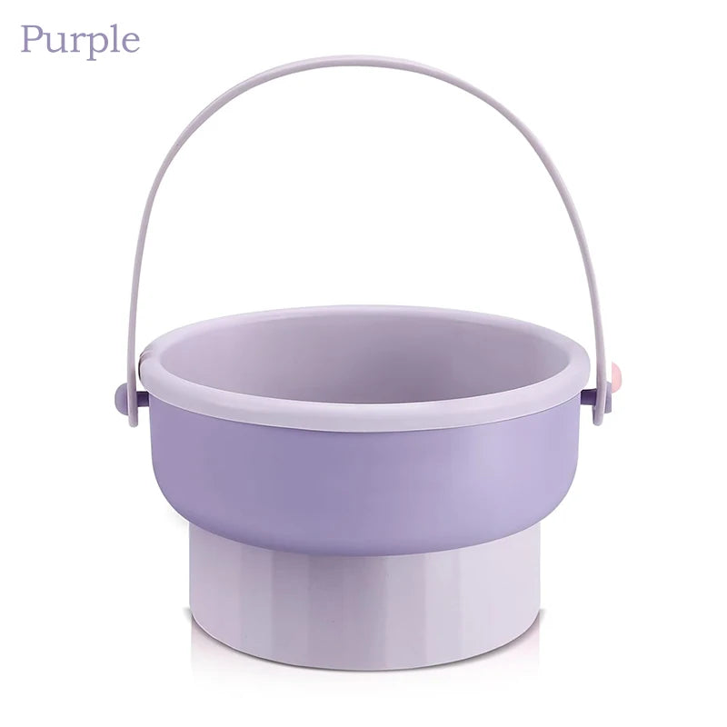 Purple Color Silicone Makeup Brush Cleaning Mat Bowl 3-in-1 Tool