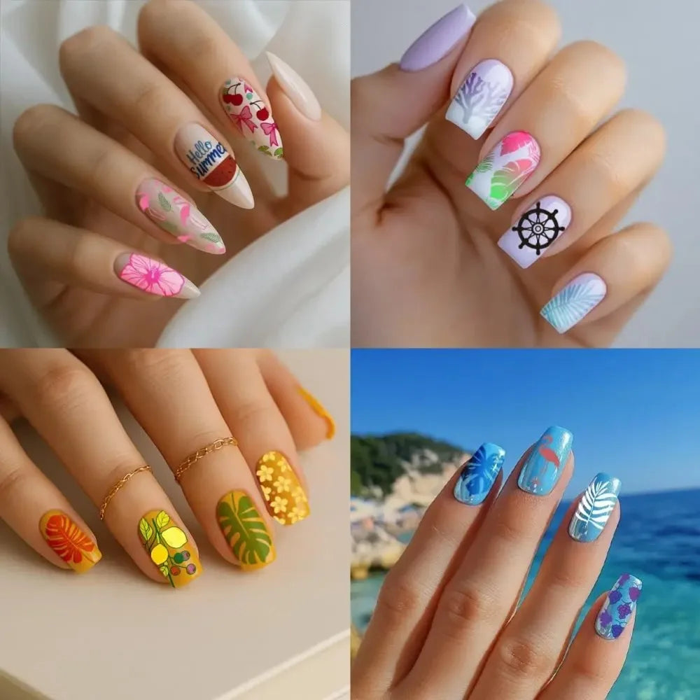Summer Ocean Nail Stamping Plate Set – 6 Stainless Templates