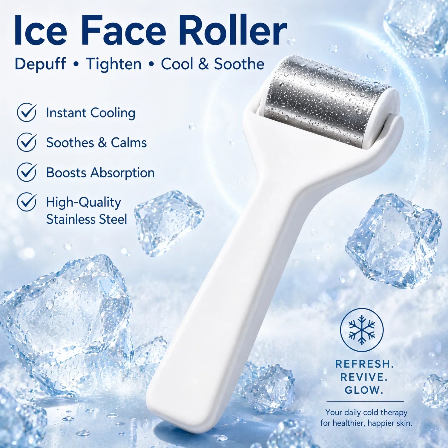 Stainless Steel Ice Face Roller For Cooling Massage