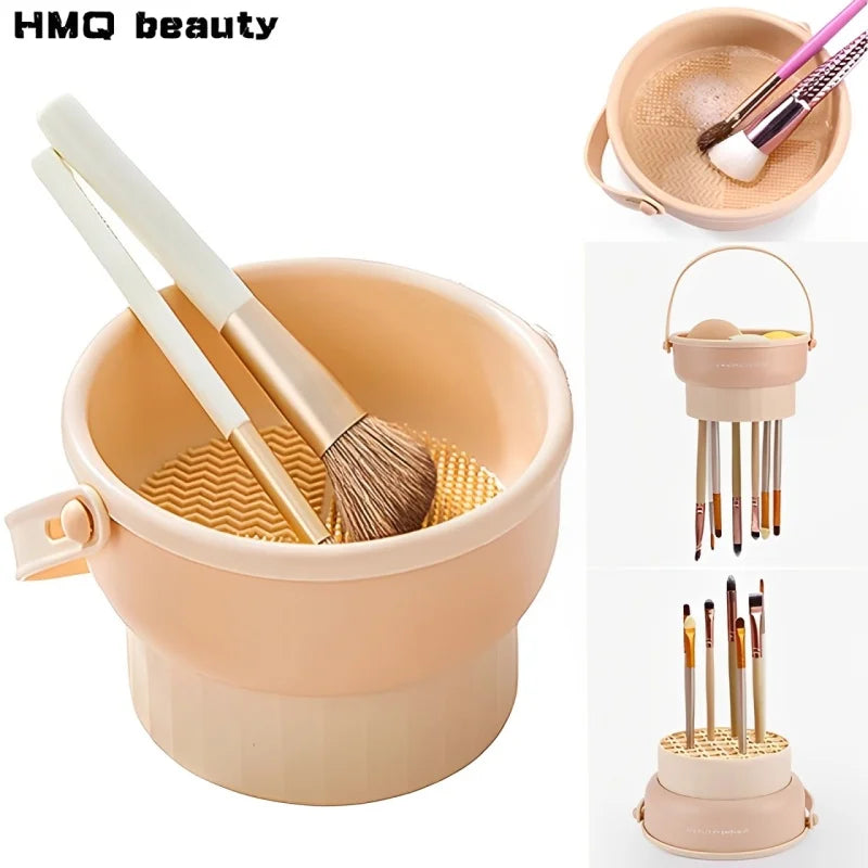 Silicone Makeup Brush Cleaning Mat Bowl 3-in-1 Tool