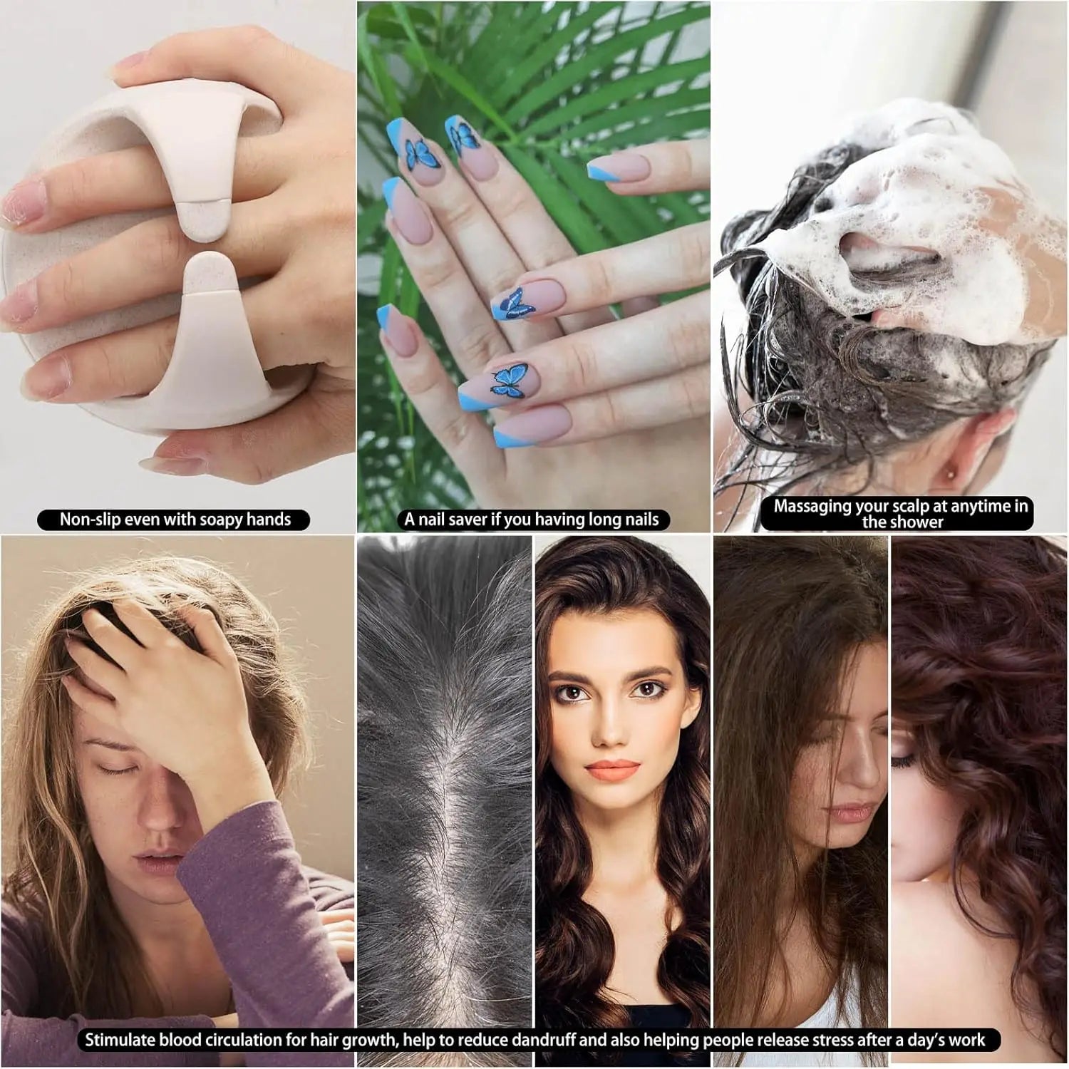 Silicone Scalp Massager Shampoo Brush For Dandruff Care