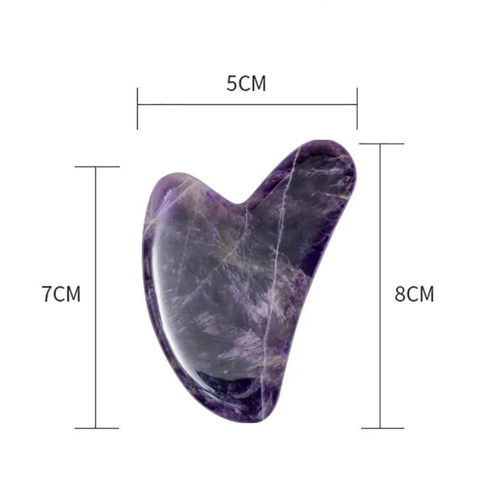 1PCS Large Purple Color Natural Stone Gua Sha Facial Massage Board