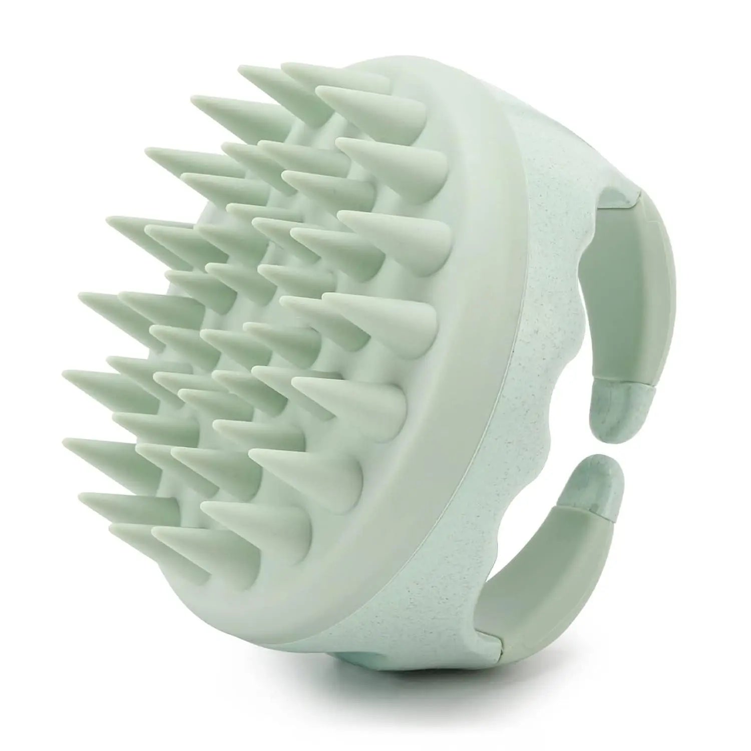 Green Color Silicone Scalp Massager Shampoo Brush For Dandruff Care