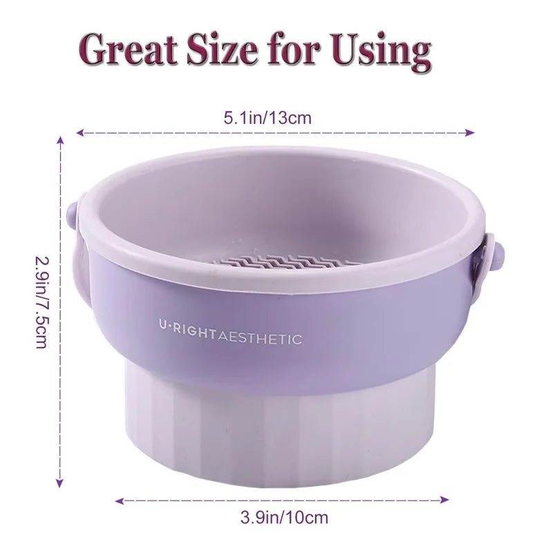 Silicone Makeup Brush Cleaning Mat Bowl 3-in-1 Tool