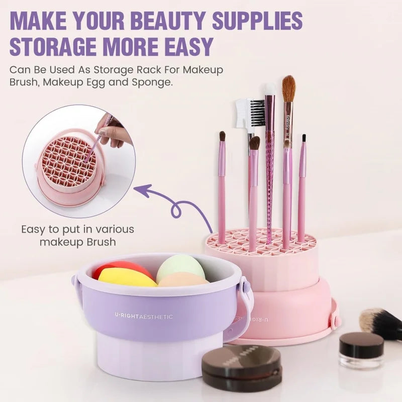 Silicone Makeup Brush Cleaning Mat Bowl 3-in-1 Tool