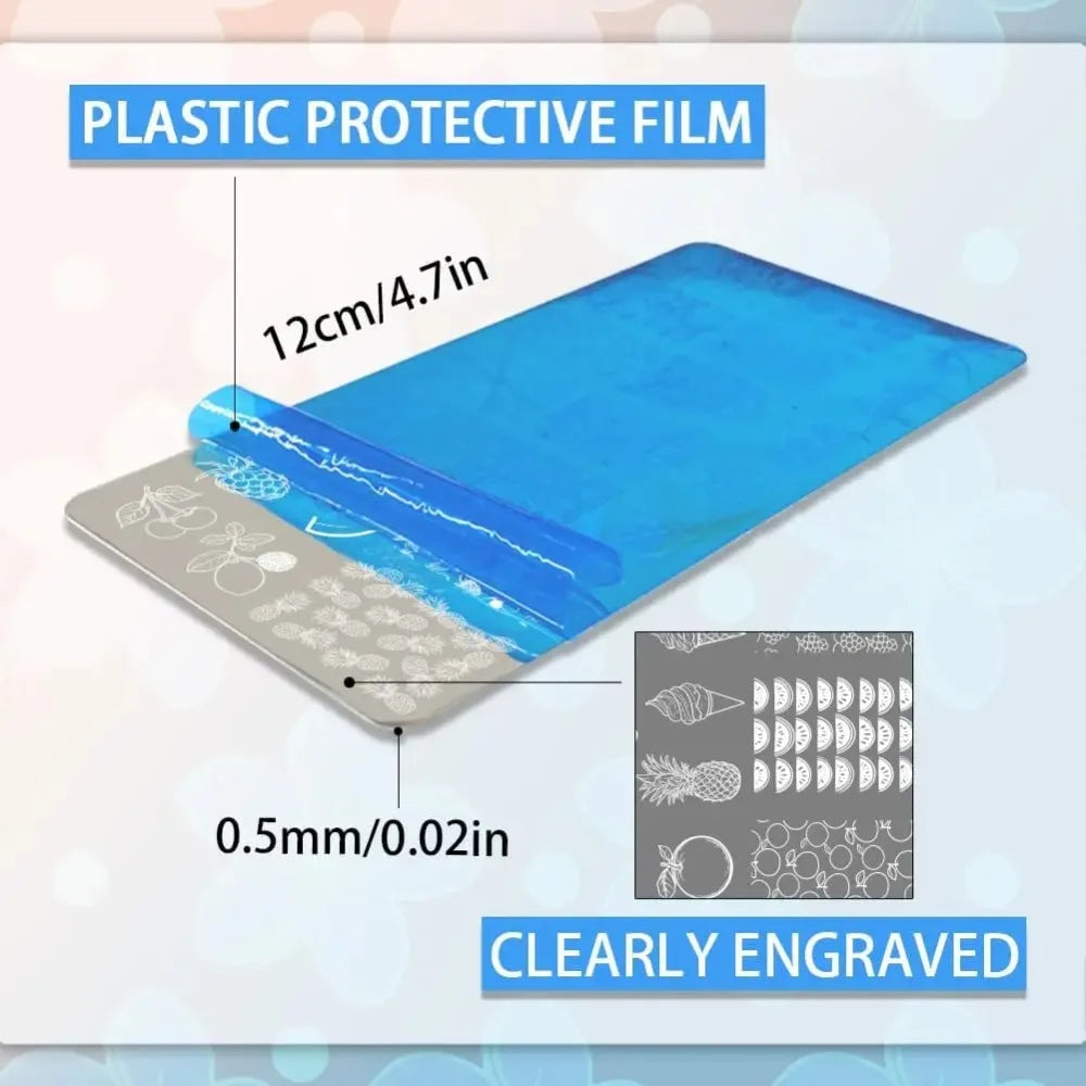 Summer Ocean Nail Stamping Plate Set – 6 Stainless Templates