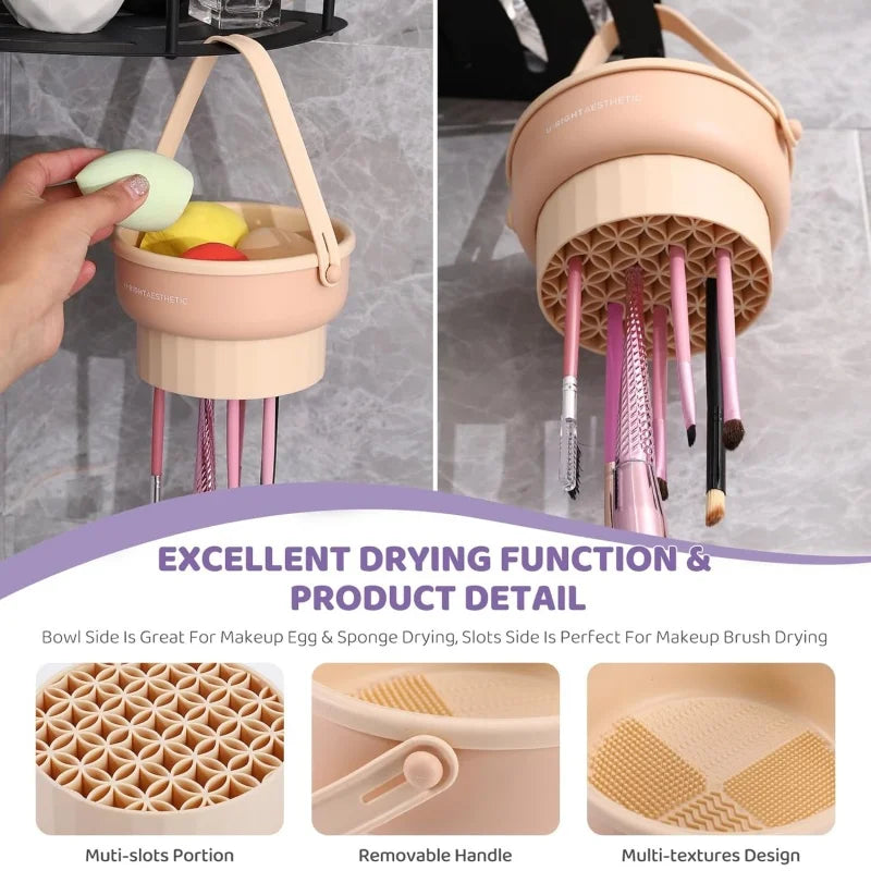 Silicone Makeup Brush Cleaning Mat Bowl 3-in-1 Tool