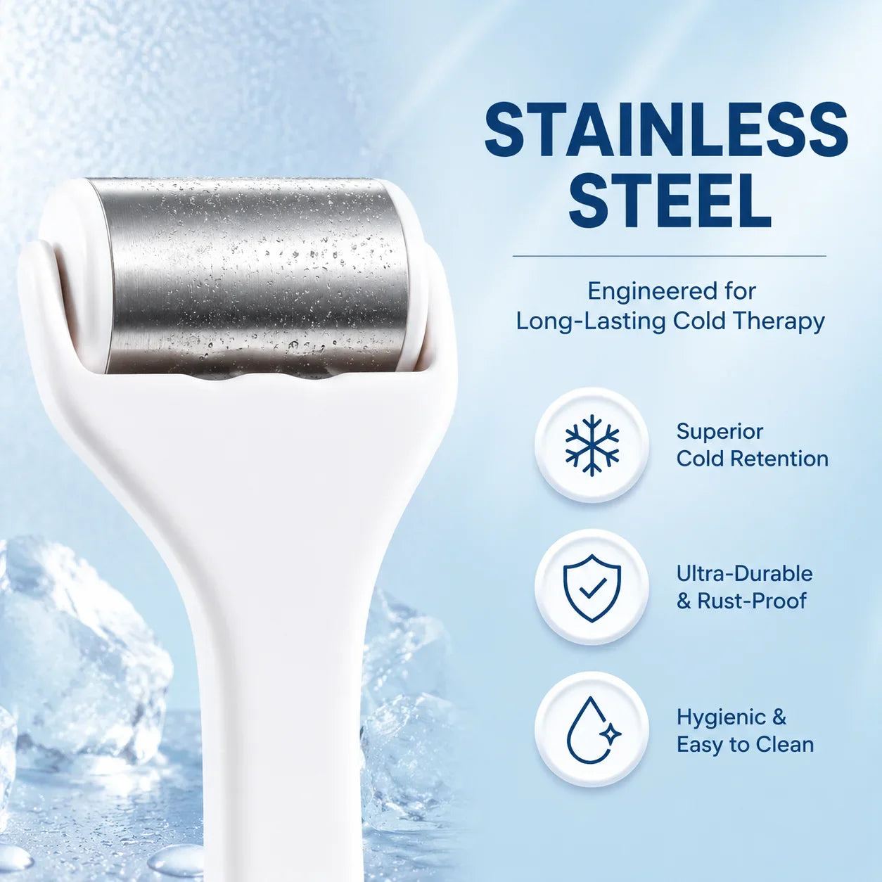 Stainless Steel Ice Face Roller For Cooling Massage